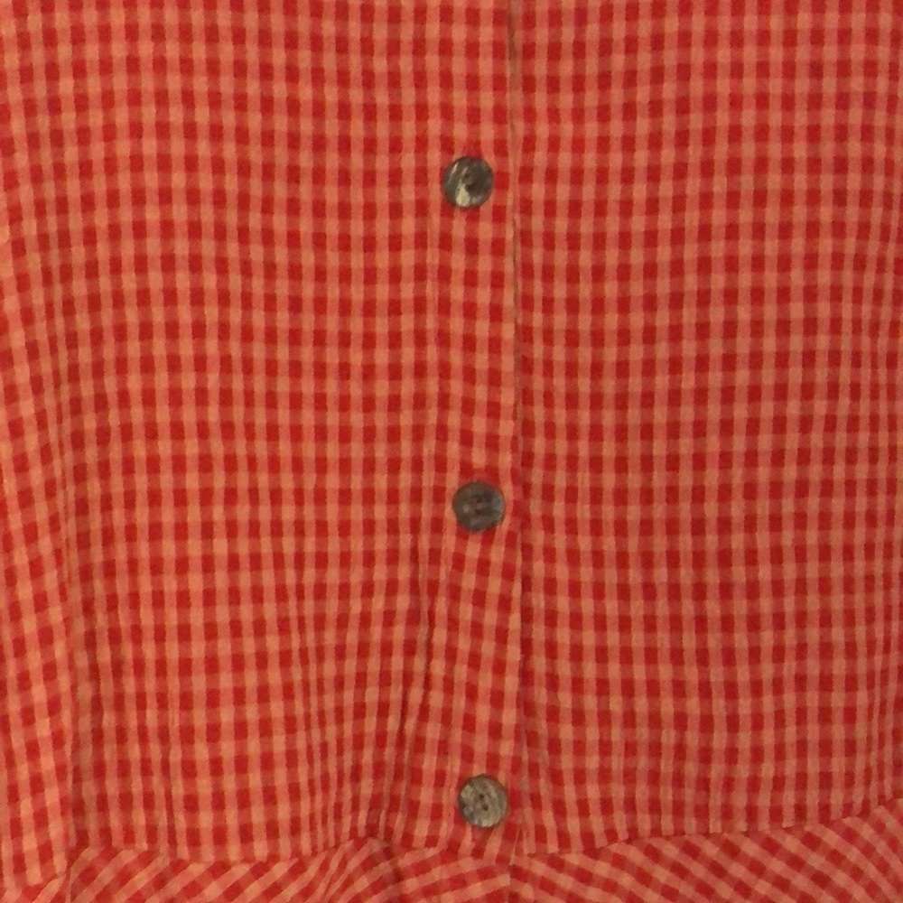 Flax Checked Long-Sleeve Button Down Shirt - image 5
